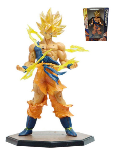 Figura Dragon Ball Z Goku Super Saiyajin Sayayin Poder 17cm
