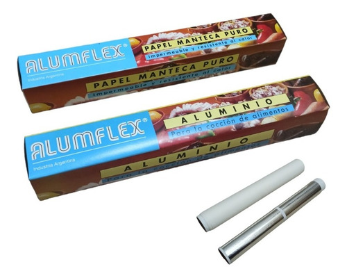 Combo Alumflex Rollo Aluminio 28x5 + Papel Manteca 28x5