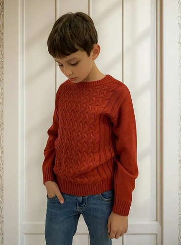 Sueter Tejido De Punto Para Niño Casual En Colores Sólidos