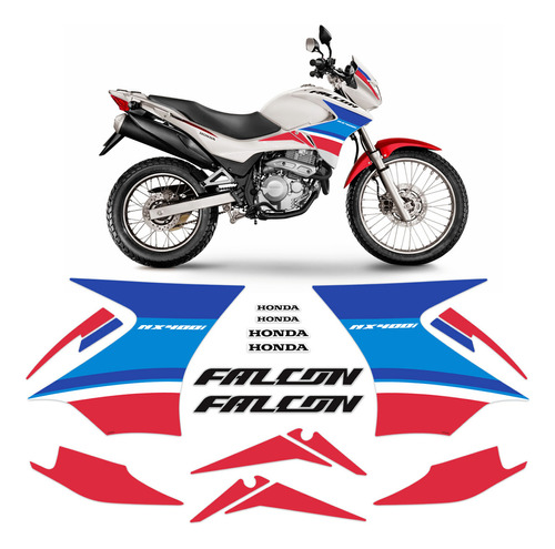 Adesivos Honda Nx400 Falcon Special Edition 2015 Moto Branca