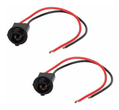 2x Socket Con Cables Para Focos Pellizco Velita T10 W3w W5w