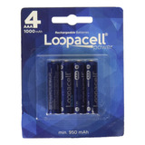 Loopacell Aaa Ni-mh 1000mah Bateria Recargable Paquete De 4