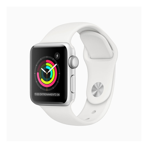 Apple Watch  Series 3 (gps) - Caja De Aluminio Plata De 38 Mm - Correa Deportiva Blanco