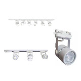 Kit Trilho Eletrificado 2m Branco 6 Spot Gu10 Dicroica + Led