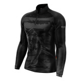 Camisa Camiseta Blusa De Pesca Proteção Uv50  Tucunaré Black