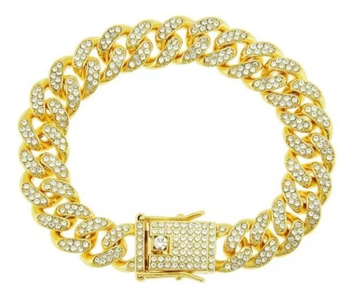 Pulsera Cubana Simil Diamantes Strass Ice Brillo. Excelente!