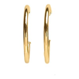 Aros Argollas Tubo Redondo 42mm Enchapado Oro 18 K