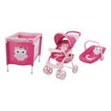 Juego De Coche Y Cuna Para La Muñeca Doll Kit Bebesit