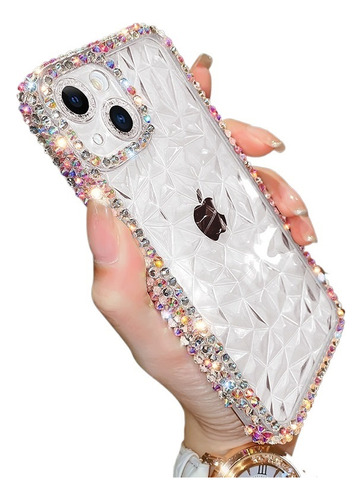 Funda De Teléfono Suave Transparente Con Diamantes Brillante