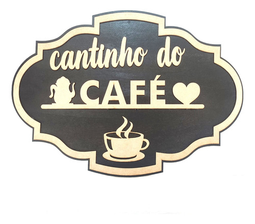 Cantinho Do Café Quadro Placa Mdf Decoração 33x45cm