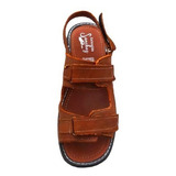 Huarache Artesanal Acojinado Playero Piel Napa Tabaco