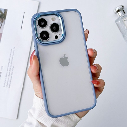 Capa Protetora Silicone Botões Em Metal Luxo Para iPhone