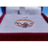 Anillo Infinito Rombo Con Rosa Francia Oro 18 Kilates