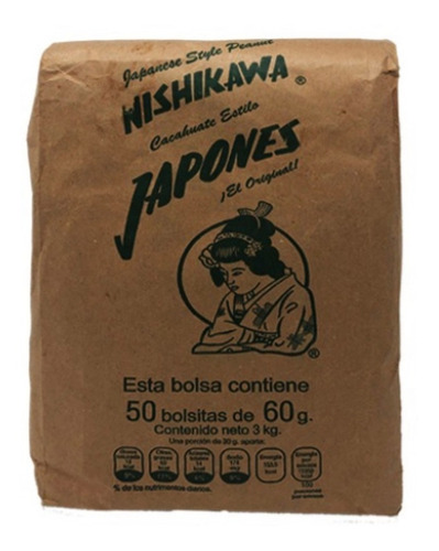 Cacahuate Japones/nishikawa 50 Bolsas Con 60 G.c/u