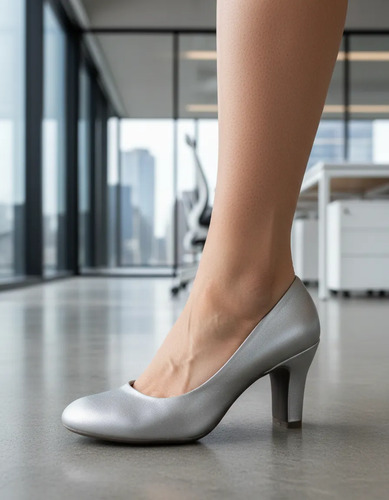 Fedra Shoes 192a Zapatilla Mujer Cabra Silken Plata 8 Cm