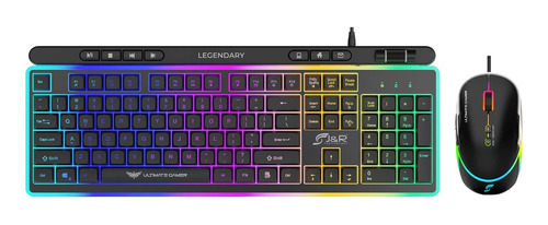 Combo Gamer Rgb Teclado Y Mouse Usb J&r Legendary Ctmgjr-018