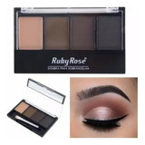 Nova Paleta De Sombra Para Sombrancelha Ruby Rose 4 Cores