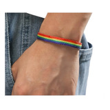 Manilla Del Orgullo Lgbt Tejida Sencilla Y Plana Pulsera