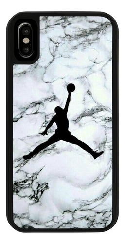 Funda Uso Rudo Tpu Para iPhone Michael Jordan Negro Marmol