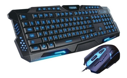 Kit De Teclado Y Mouse Gamer Noga Nkb-909 Inglés Us De Color Negro