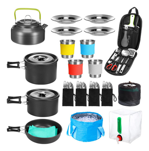 Gejoy Kit De 42 Utensilios De Cocina Para Camping, Ollas Lig