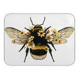 Bee Flower Cute Dish Drying Mat Ctor De Encimera Decora...