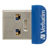 Pendrive Usb 3.0 De 16 Gb Verbatim Stay Nano Flash Usb Azul