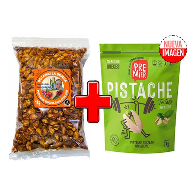 2kg De Pistache  Pack De 1kg Salado Y 1 Kg Enchilado Con Ajo | Envío gratis
