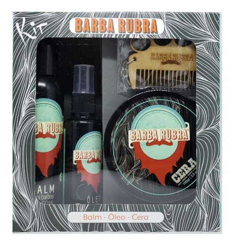 Kit De Barba, Cabelo E Bigode - Balm, Óleo, Cera E Pente