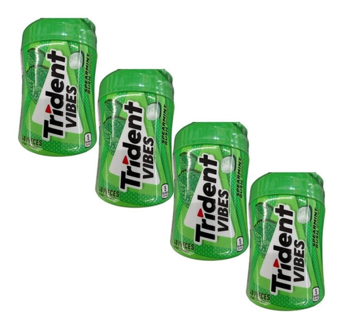 4x Trident Vibes Spearmint Rush Gum 40 Piezas C/u Chucles