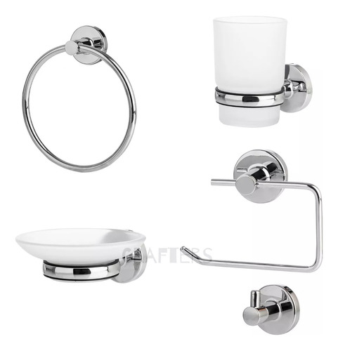 Combo Peirano De Accesorios Para Baño - 5 Piezas Metálicas