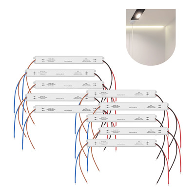 Kit 10 Fonte Slim Driver Para Perfil Fita De Led 12v 3a 36w