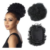 Coque Puff Cacheado Afro Orgânico Idêntico Ao Humano Preto