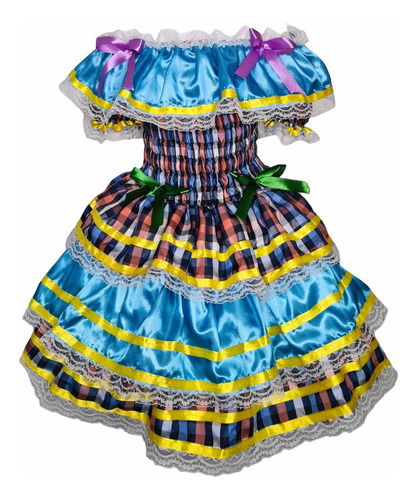 Vestido Caipira Festa Junina Infantil Juvenil Até 16