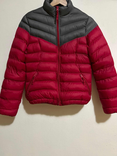 Campera Abrigo Roja Layla Con Piel Sintética