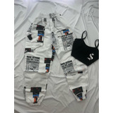 Conjunto Jogger Calça Com Corrente Jornal E Cropped Cifrão