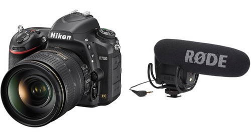 Nikon D750 Dslr Camara Con 24-120mm Lens And Microphone Kit