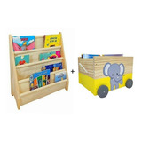 Kit Organizadores, Caixa Toy Box + Rack Para Livros Infantil