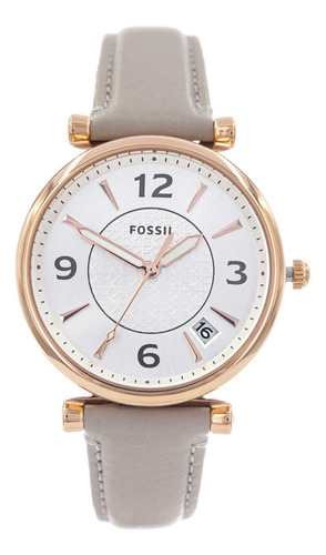 Reloj Fossil Es5161 Mujer Original Piel Dorado/blanco 35 Mm