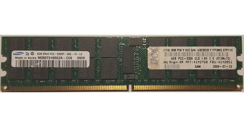 Memoria Ram Rdimm 4gb Pc2-5300p Samsung Ecc 667 Mhz Servidor