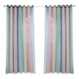 Cortinas Blackout Para Niños 132x214cm Con Estrellas, 2pzs