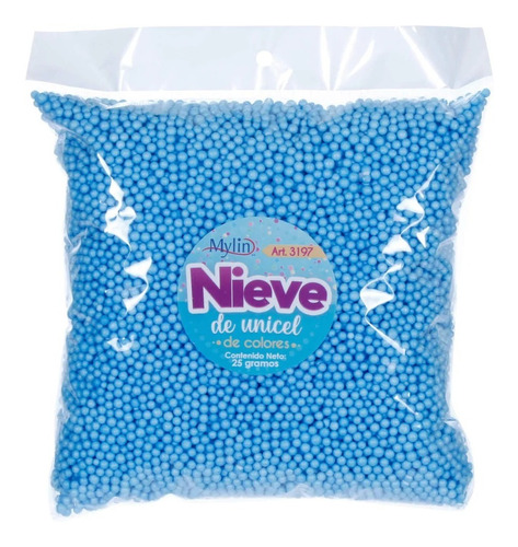 Nieve Artificial Unicel Colores Bolsa Surtido 25 Gramos