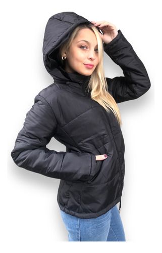 Campera Mujer Inflable Puffer Tálle Grande Abrigada Capucha