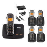 Kit Aparelho Telefone 2 Linhas Com 4 Ramal Bina Entrada Chip