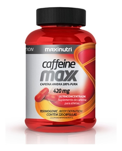 Caffeine Maxx Cafeína 420mg Maxinutri Com 120 Cápsulas Sabor Neutro