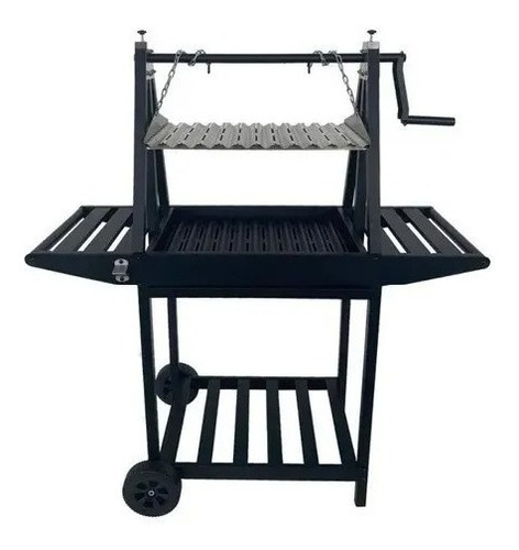 Asador De Carbón Argentino Ajustable Con Ruedas2