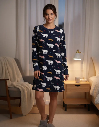 Pijama Bata Camisón Dama/mujer Polar Conejitos Tops &bottoms