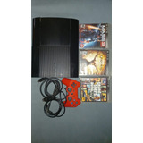 Ps3 Play Station 3 Super Slim 300 Gb + 1 Mando + 3 Juegos