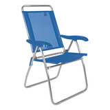Cadeira Praia Azul Marinho Alta Reclinável Boreal Mor