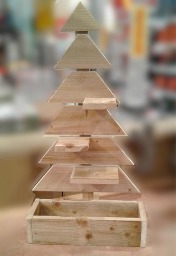 Pino Árbol De Navidad De Madera 100% Natural 80cm